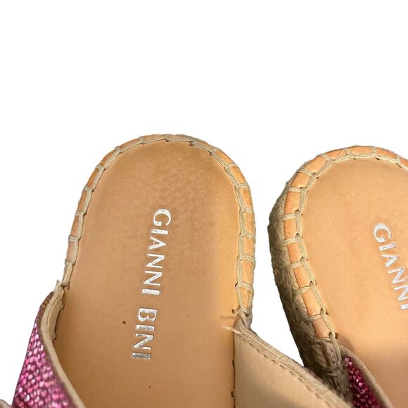 Gianni Bini Tyyla Rainbow Rhinestone Embellished Platforms Sz 8.5 Festival Boho - Picture 3 of 13